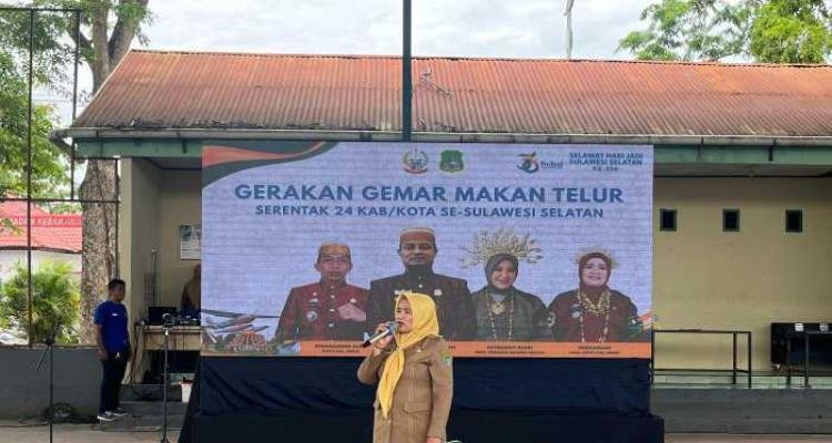 Kampanye Gizi Seimbang, Sidrap Gelar Gerakan Makan Telur Serentak 