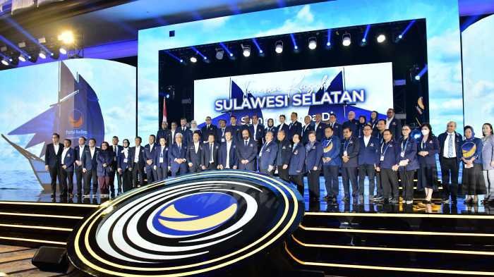 Surya Paloh Berulang-ulang Sanjung RMS dan Fatmawati karena Rakernas Nasdem di Sulsel Sukses